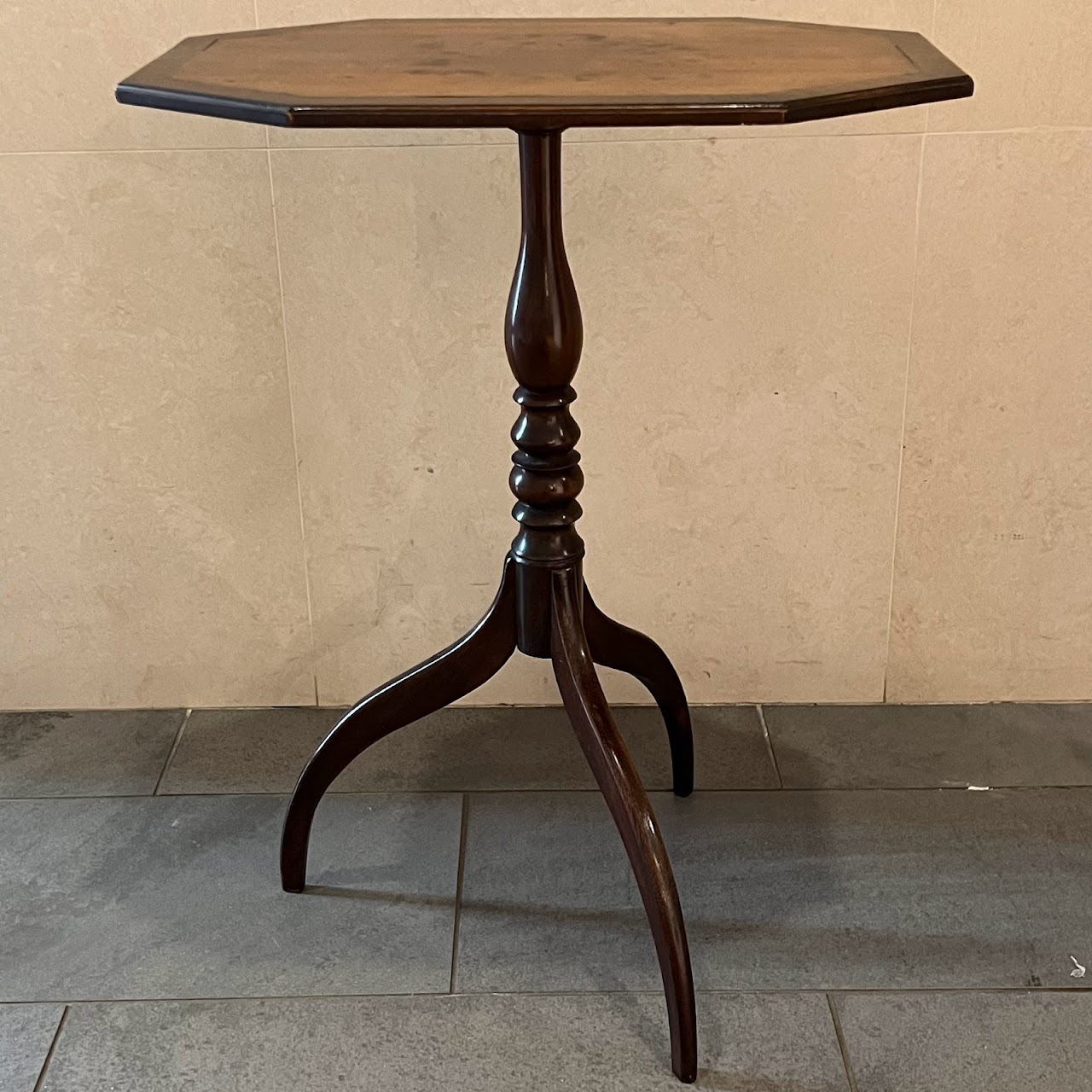 Early 20th C. Mahogany Octagonal Tilt-Top Accent Table