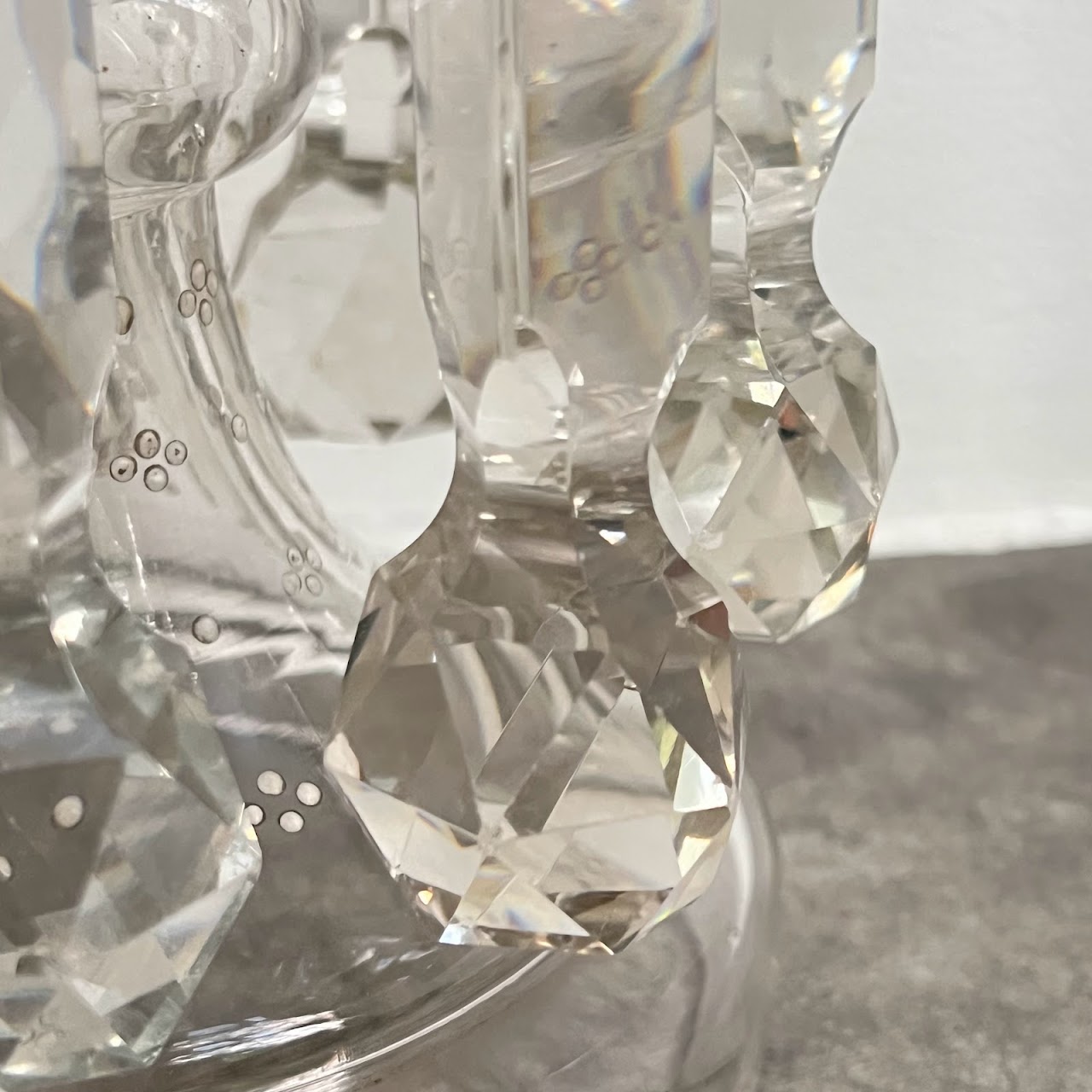 Bohemian Crystal Antique Hurricane Mantle Luster