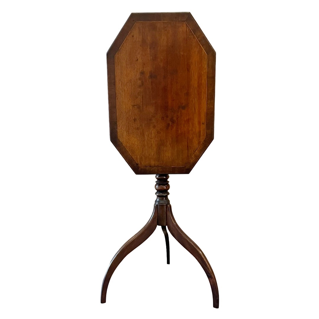 Early 20th C. Mahogany Octagonal Tilt-Top Accent Table