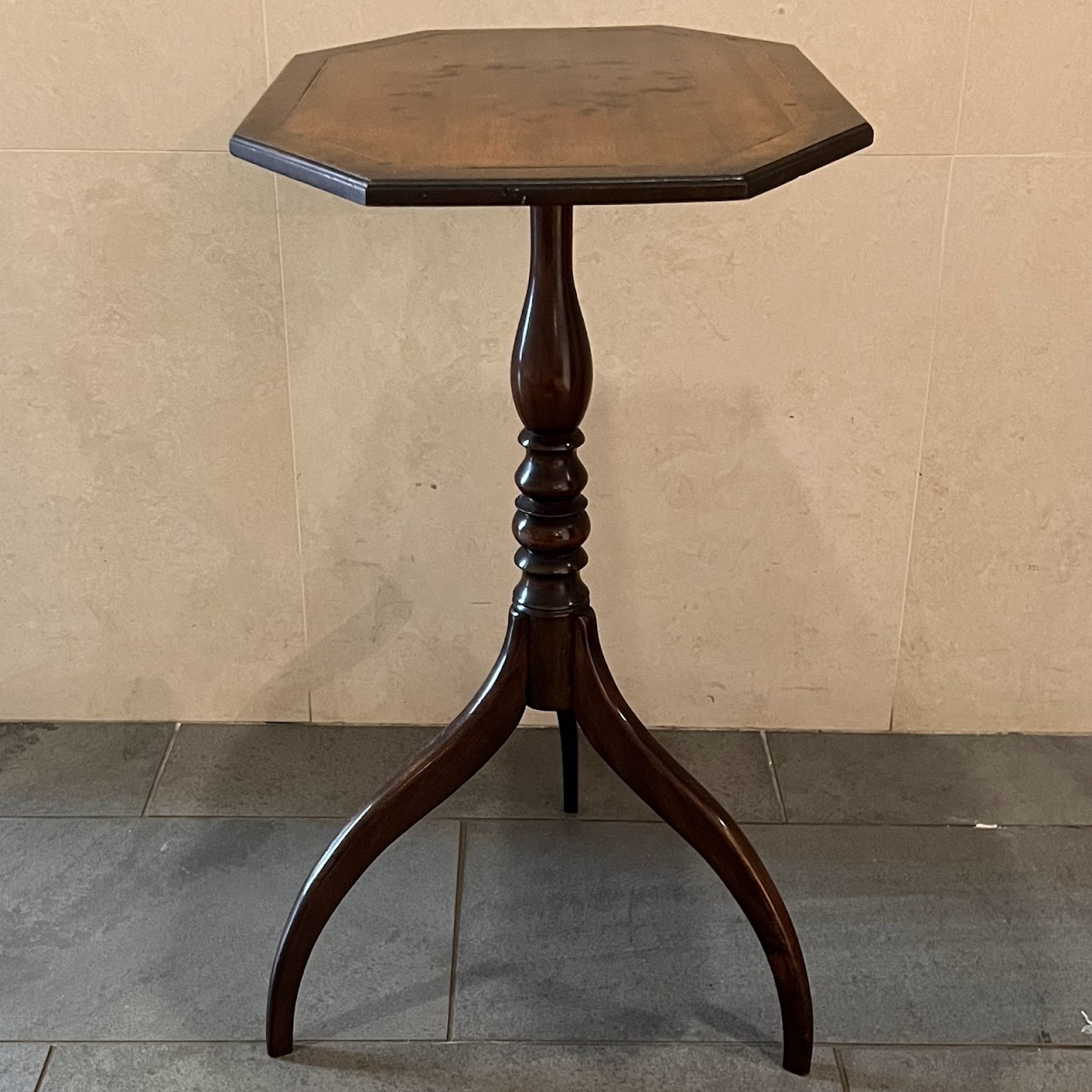 Early 20th C. Mahogany Octagonal Tilt-Top Accent Table