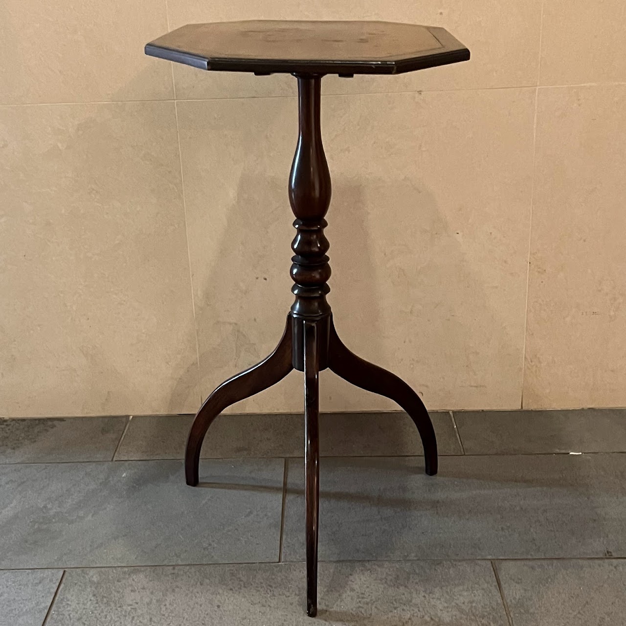 Early 20th C. Mahogany Octagonal Tilt-Top Accent Table