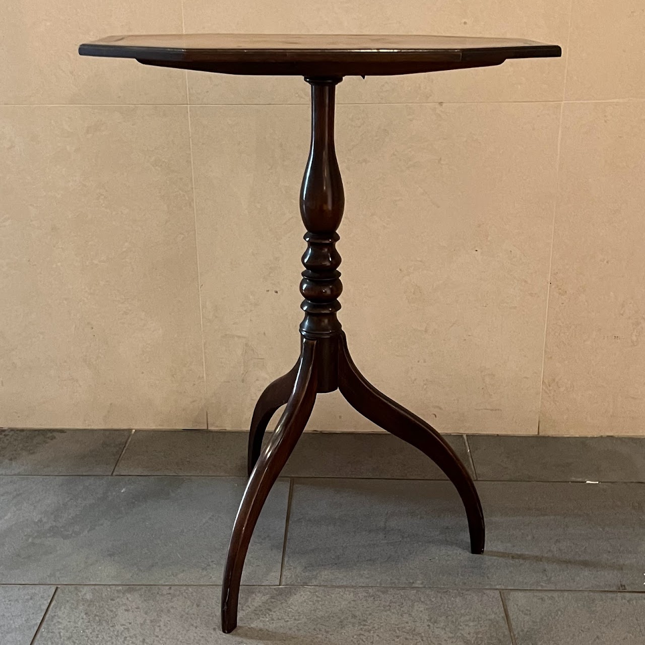 Early 20th C. Mahogany Octagonal Tilt-Top Accent Table