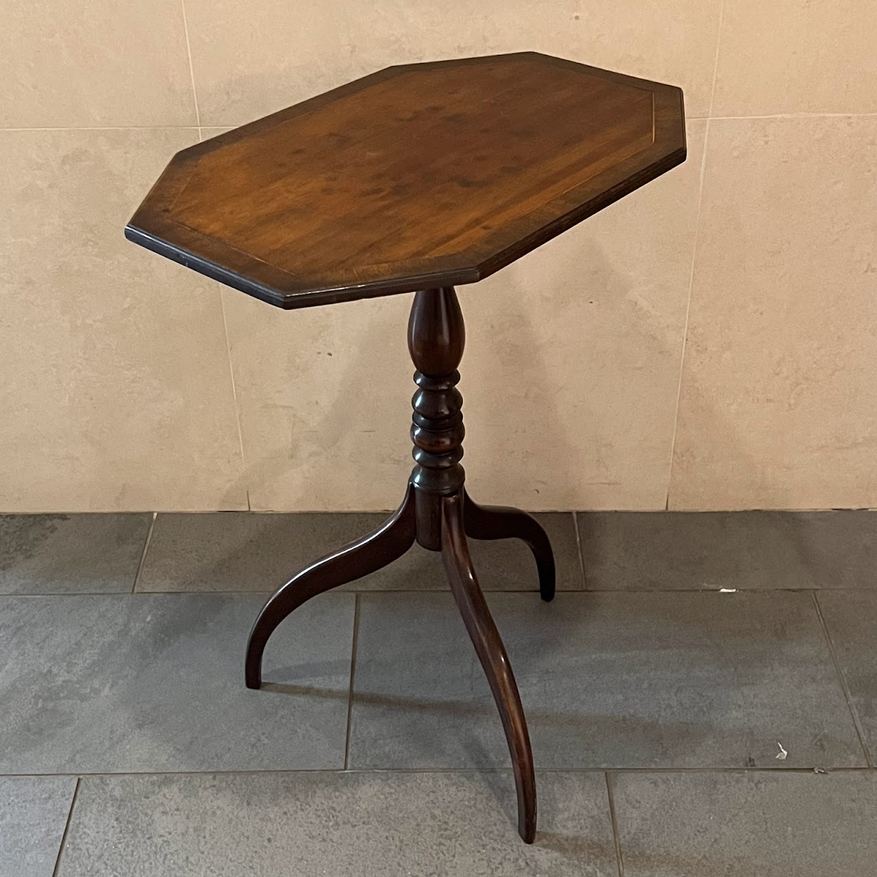 Early 20th C. Mahogany Octagonal Tilt-Top Accent Table