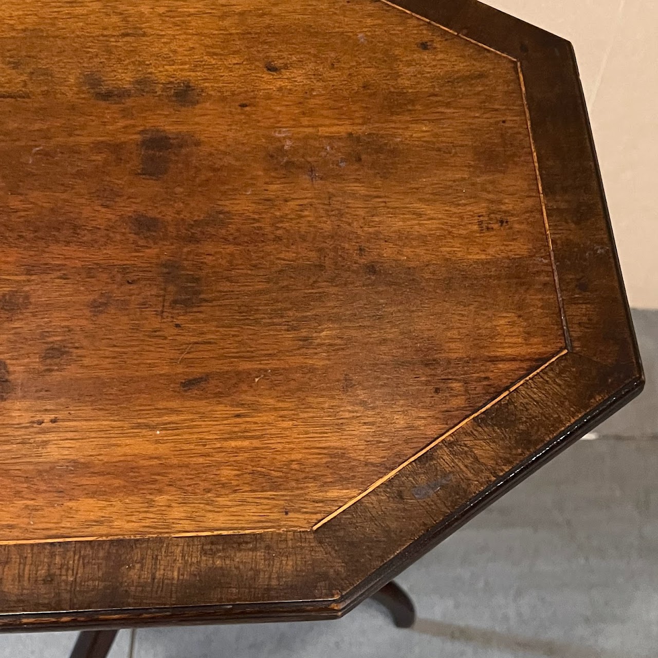 Early 20th C. Mahogany Octagonal Tilt-Top Accent Table