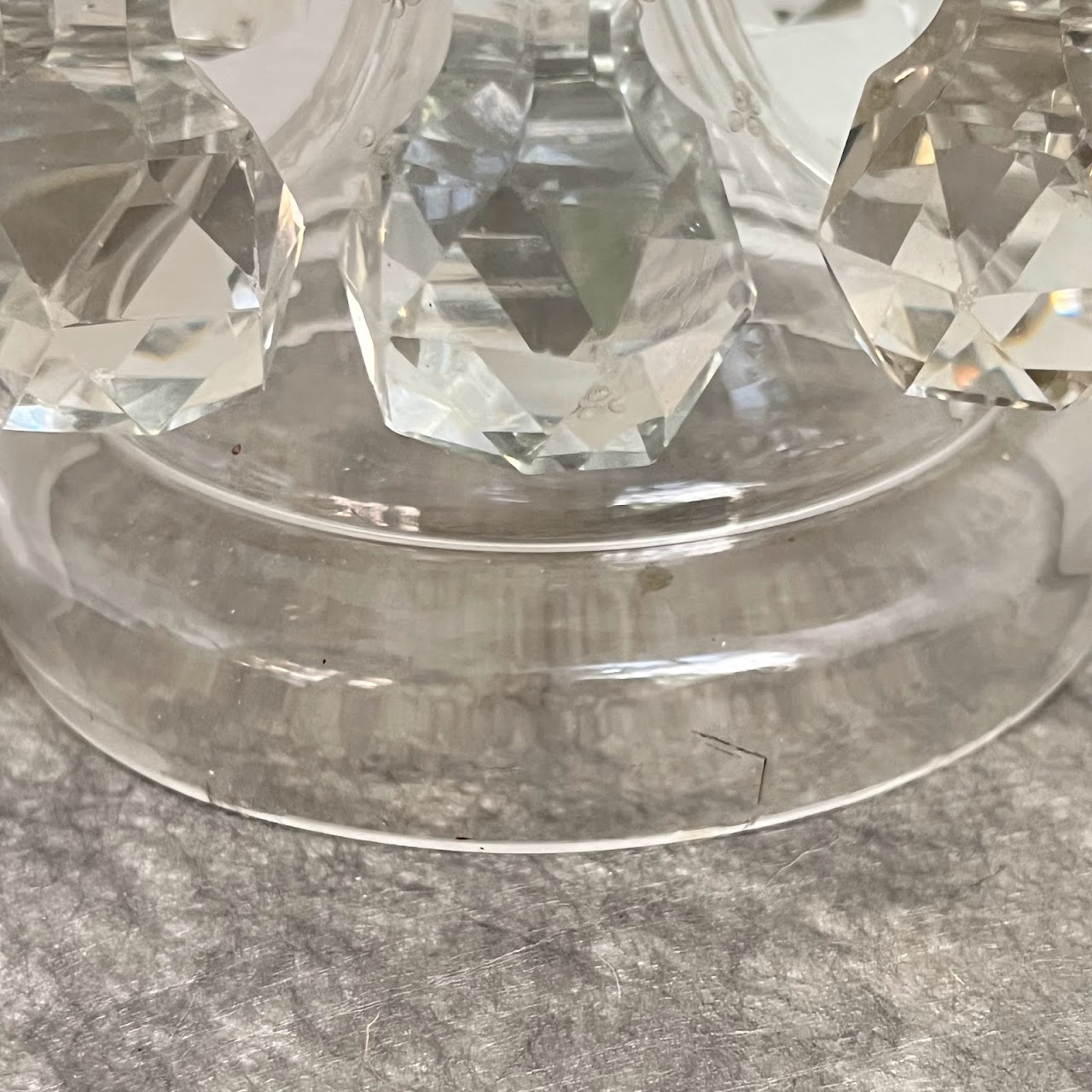 Bohemian Crystal Antique Hurricane Mantle Luster