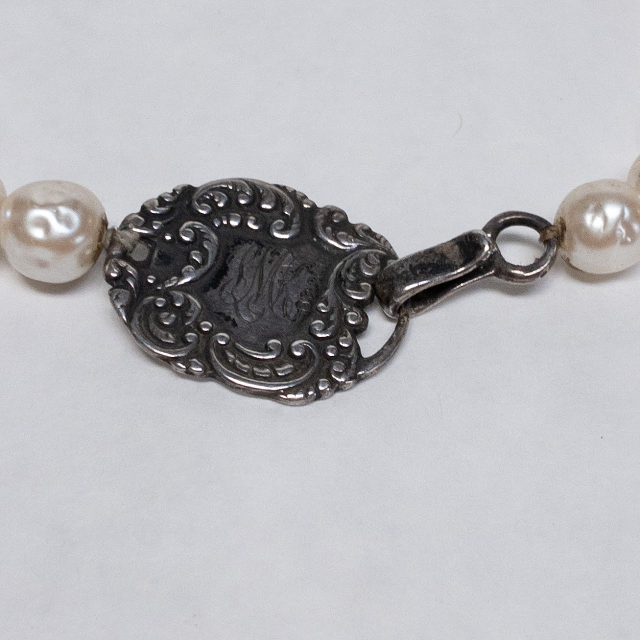 Sterling Silver & Faux Pearl Strand
