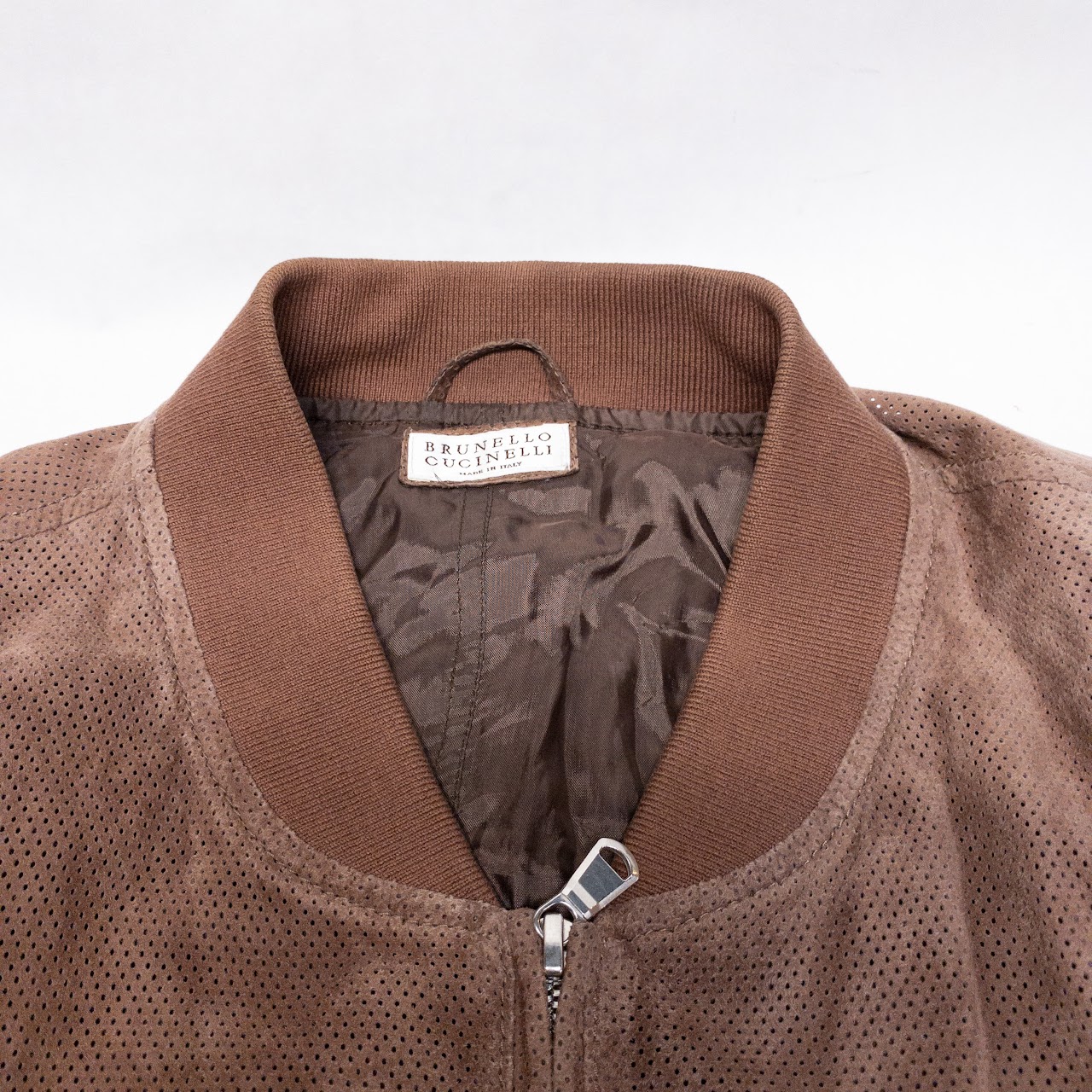 Brunello Cucinelli Suede Bomber Jacket