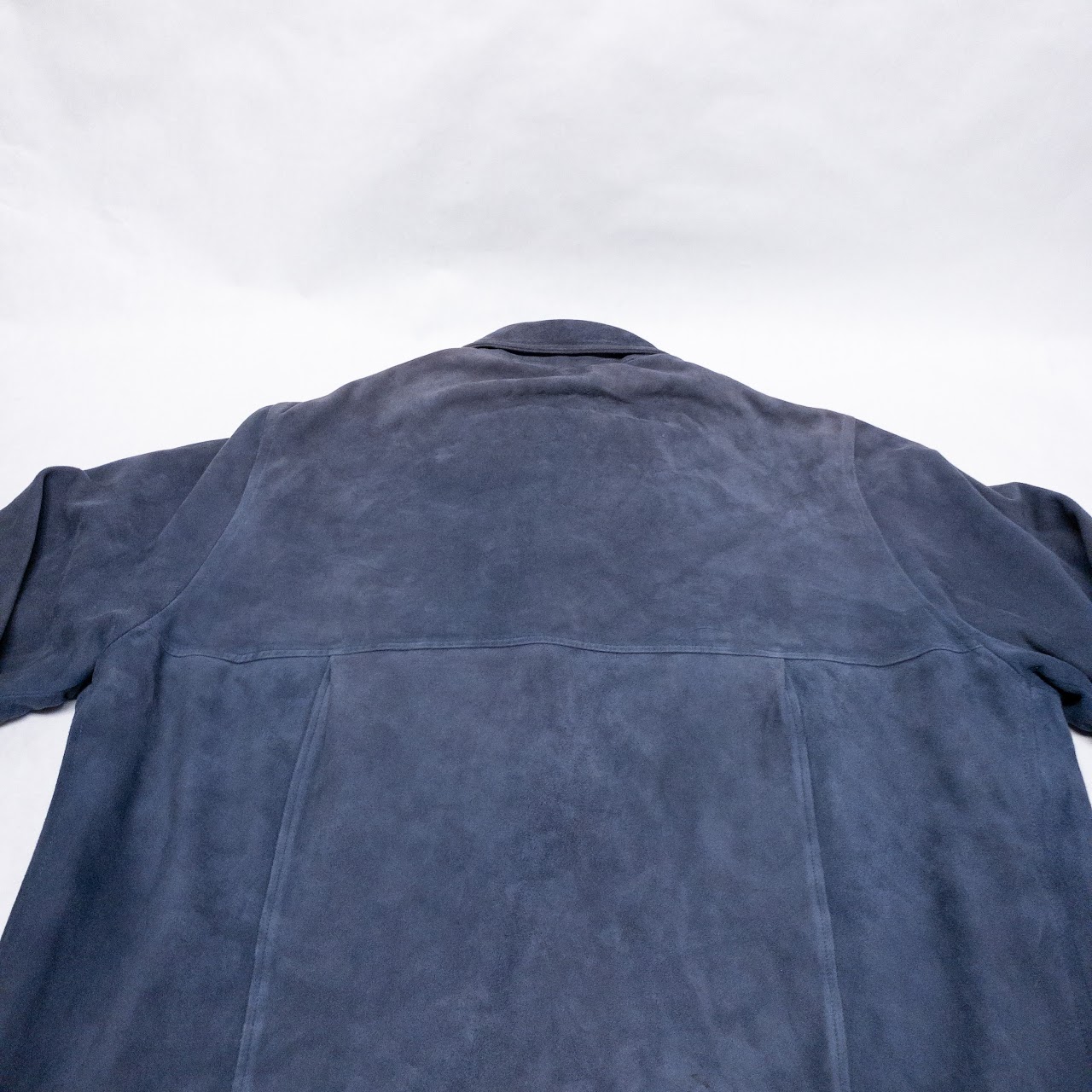 Brioni Blue Suede Shirt Jacket