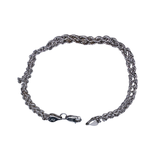 10K White Gold Rope Chain Bracelet- NEEDS REPAIR