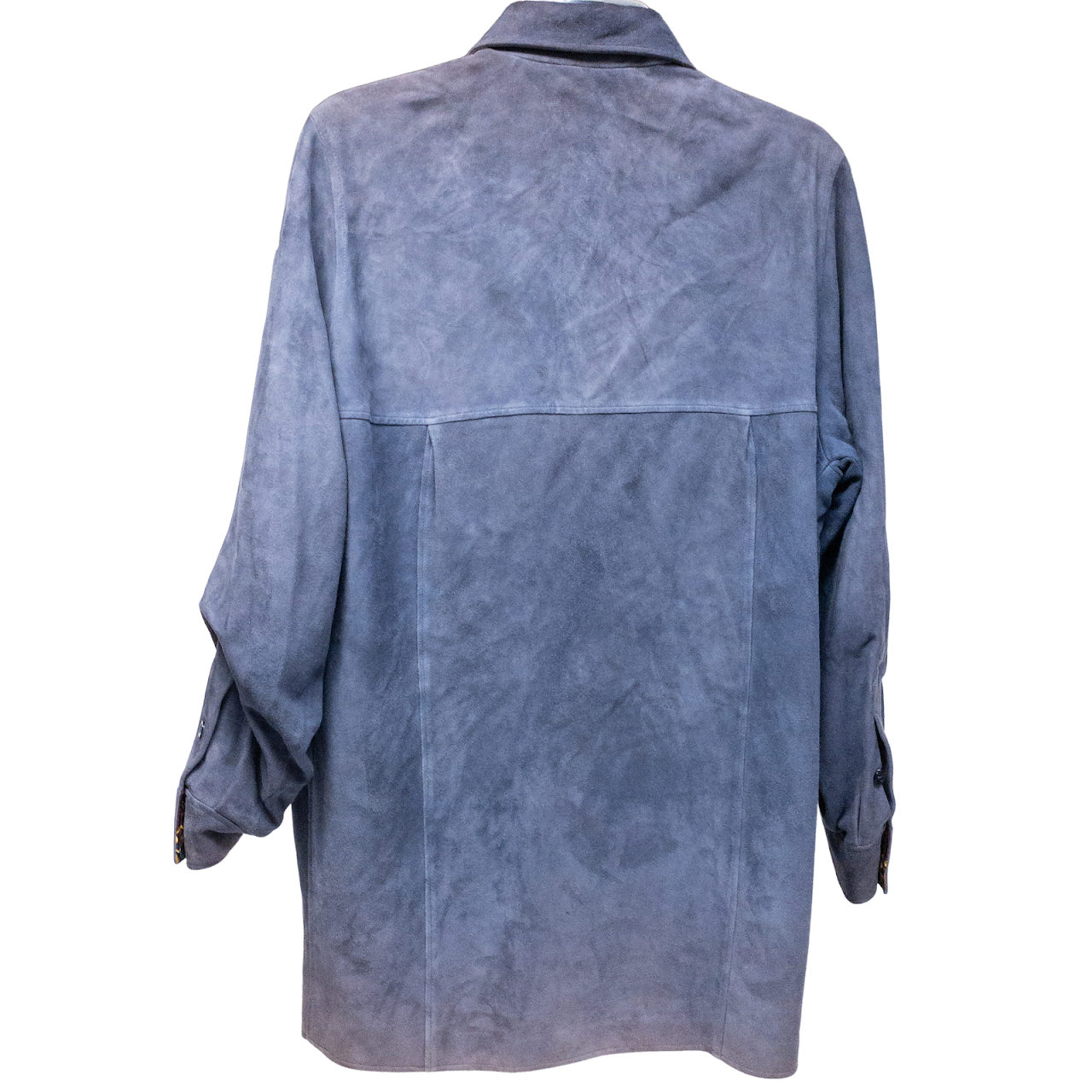 Brioni Blue Suede Shirt Jacket