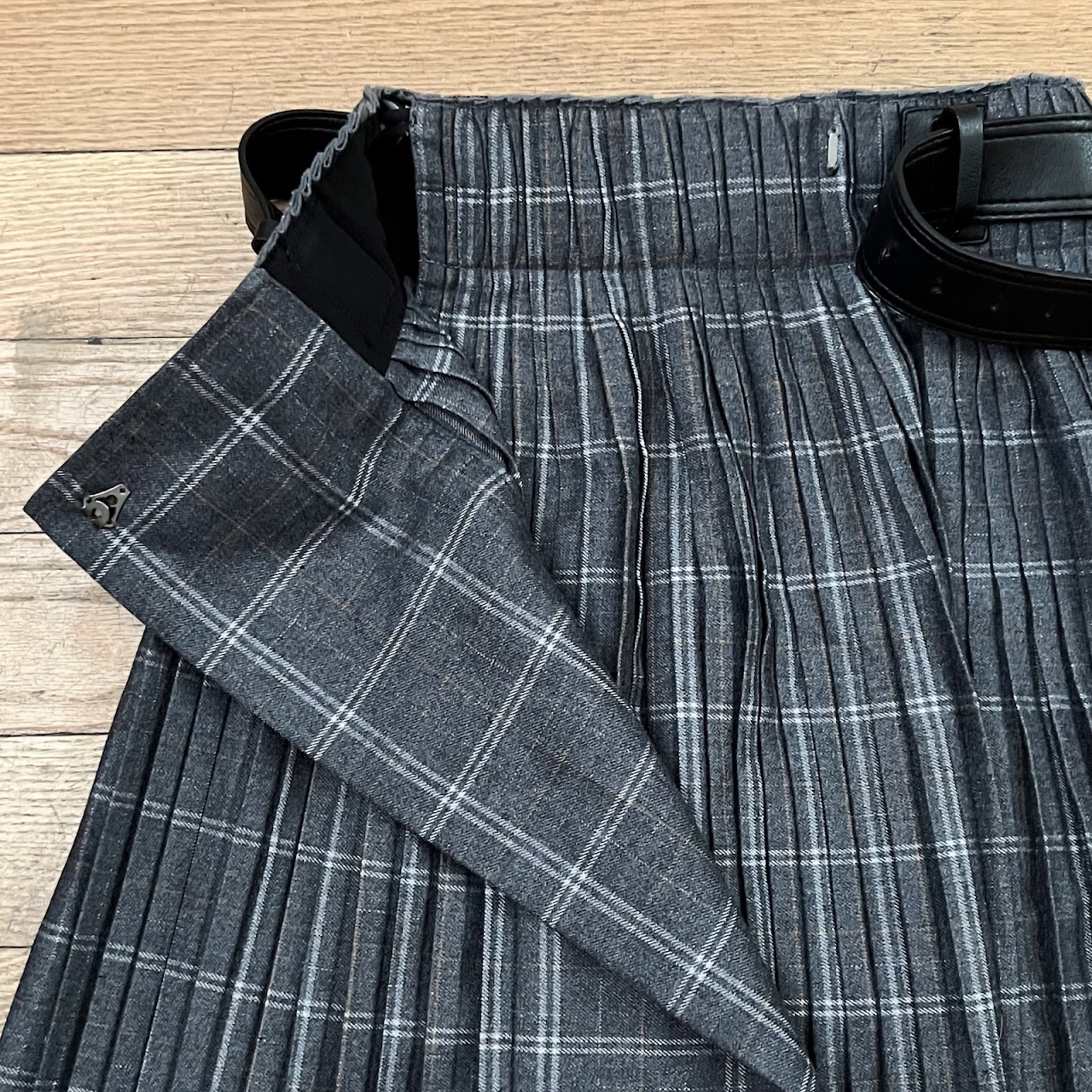 Christian Dior Pleated Plaid Skirt