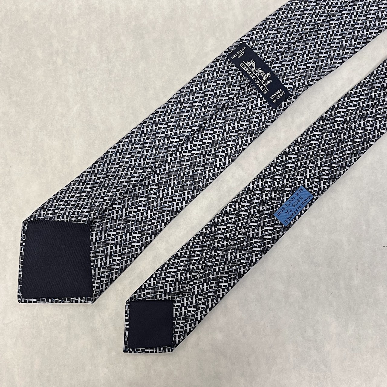 Hermès H-Patterned Skinny Tie