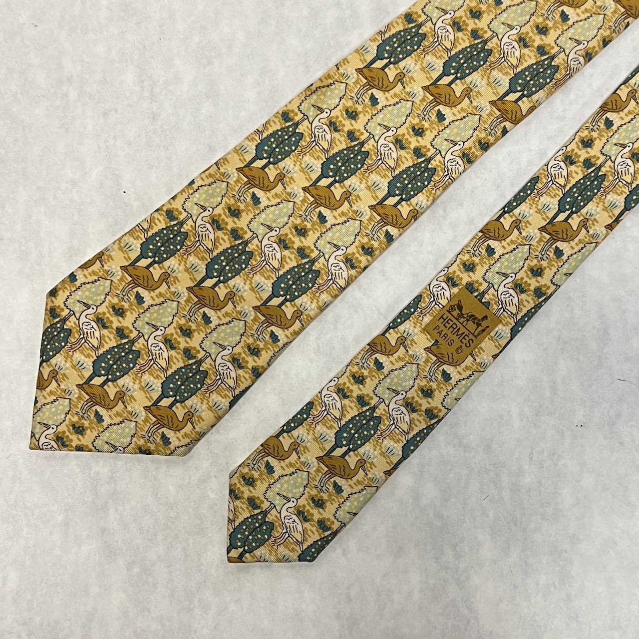 Hermès Stork Patterned Tie