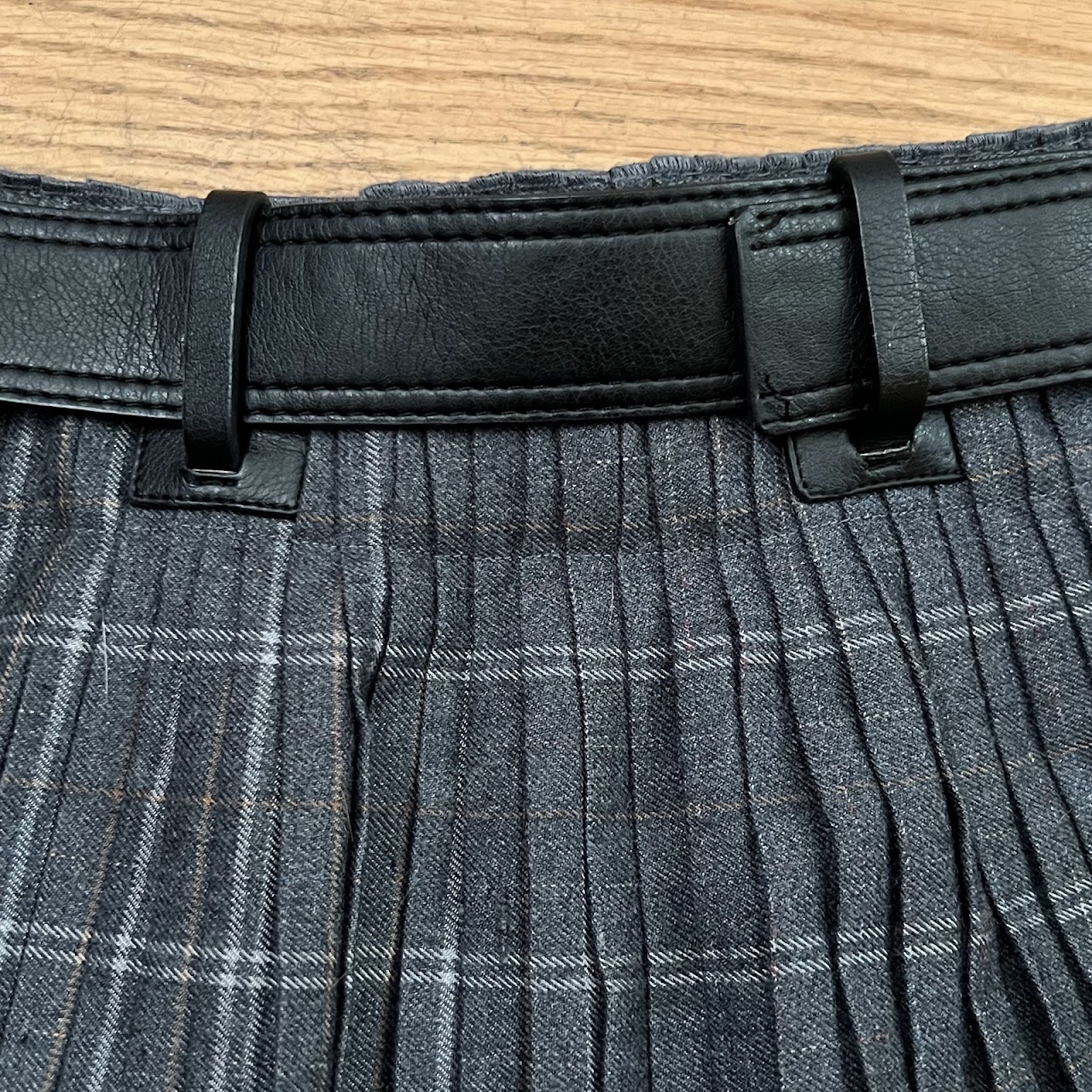 Christian Dior Pleated Plaid Skirt