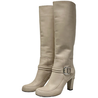 Givenchy Ivory Leather  Boots