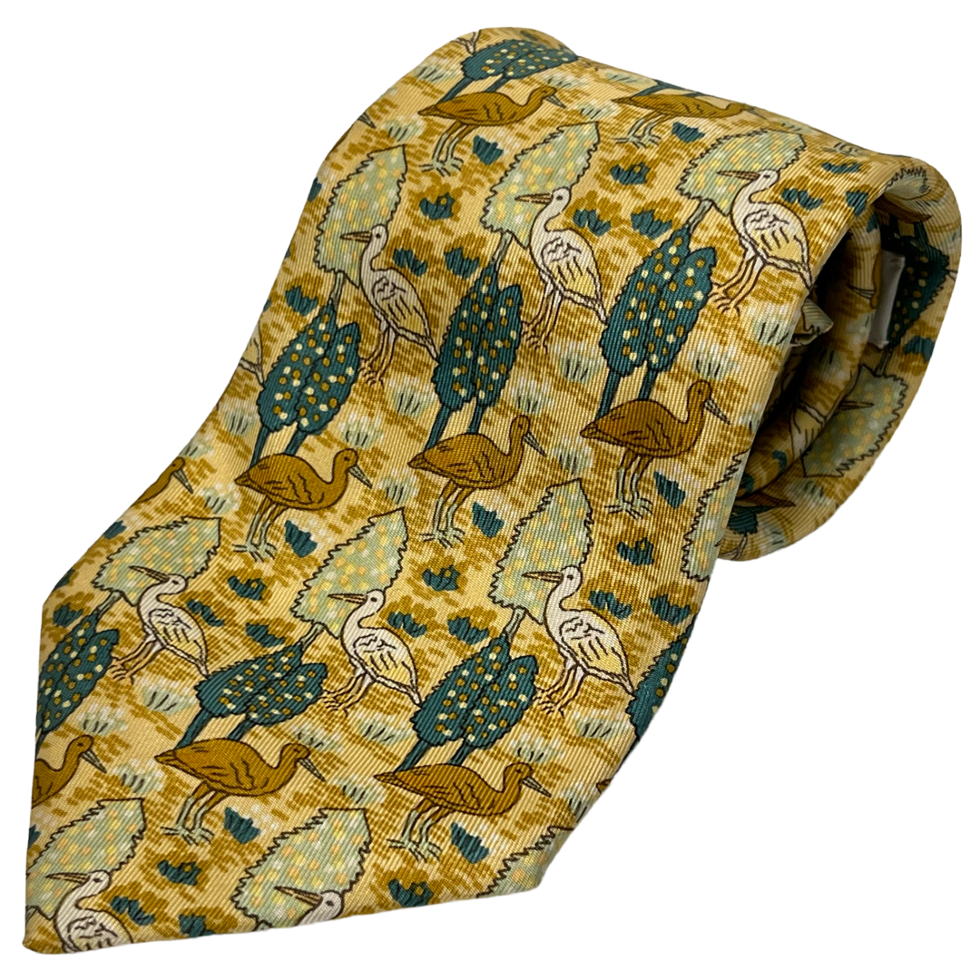 Hermès Stork Patterned Tie