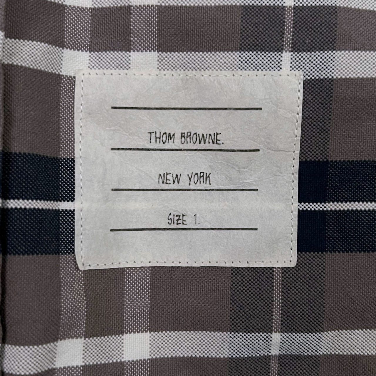 Thom Browne 4-Bar Plaid Shirt