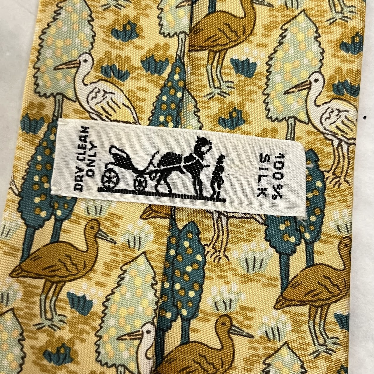 Hermès Stork Patterned Tie