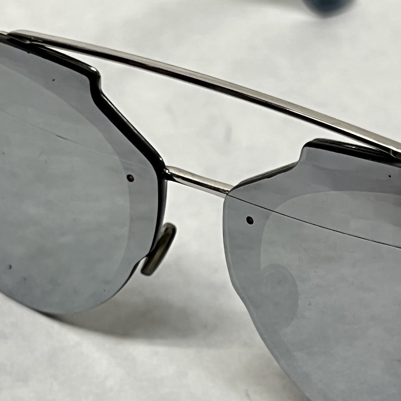 Christian Dior Mirrored Double-Bridge Sunglasses