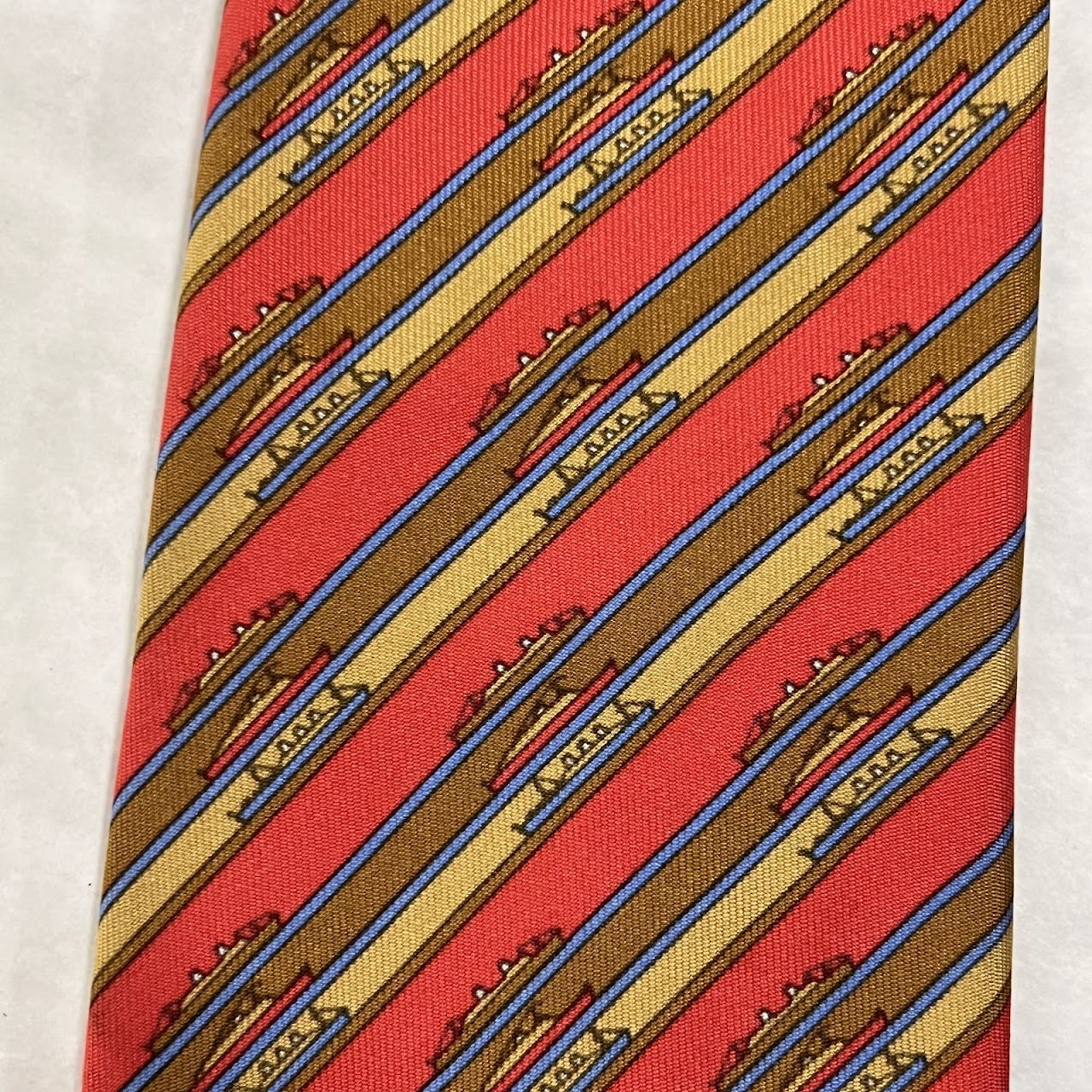 Hermès Nautical Patterned Skinny Tie