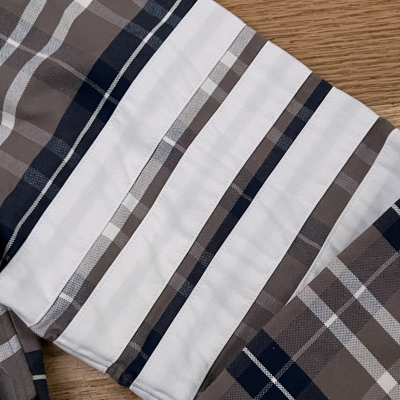 Thom Browne 4-Bar Plaid Shirt