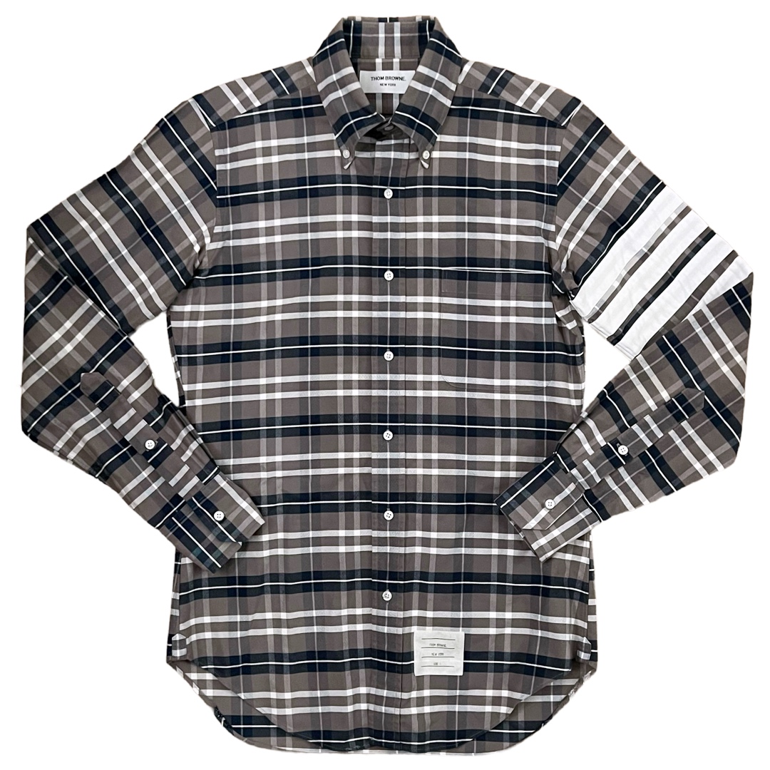 Thom Browne 4-Bar Plaid Shirt