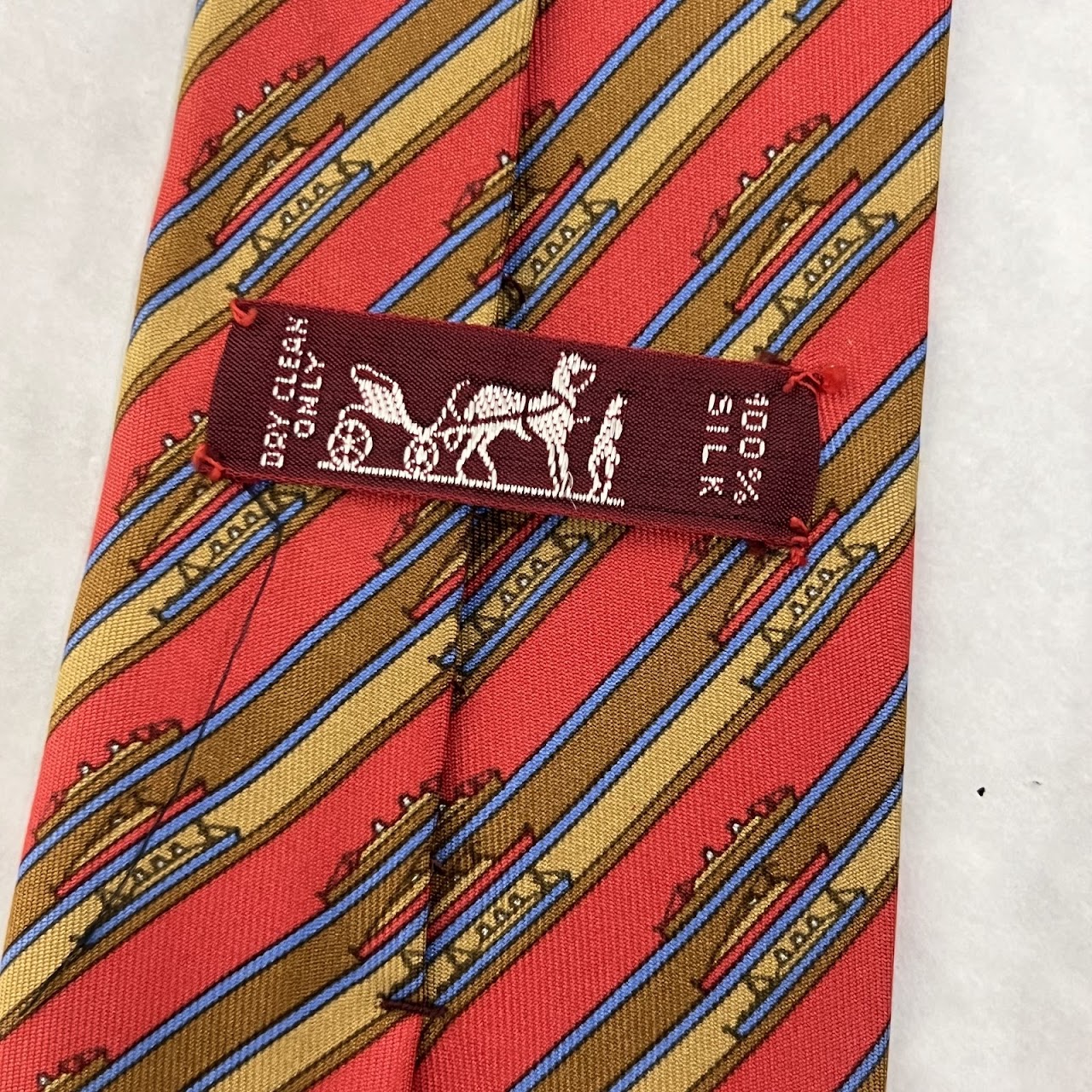 Hermès Nautical Patterned Skinny Tie