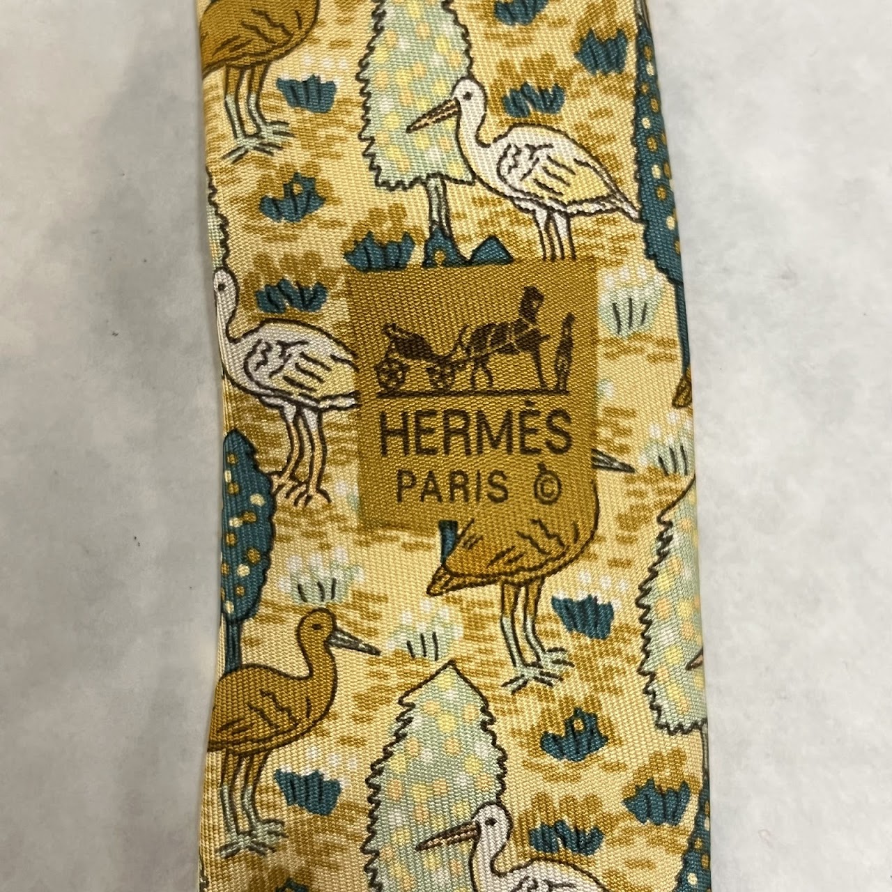 Hermès Stork Patterned Tie