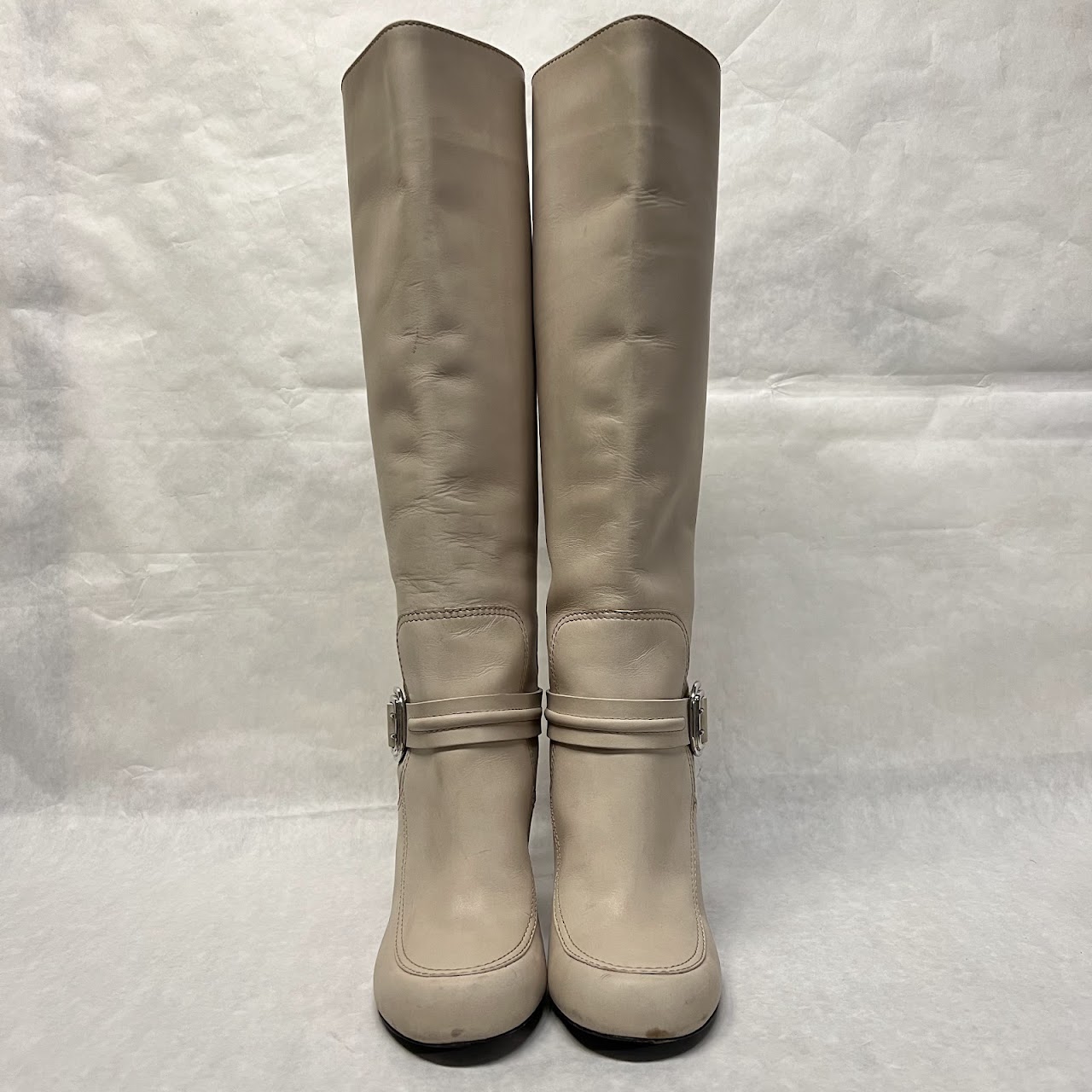 Givenchy Ivory Leather  Boots