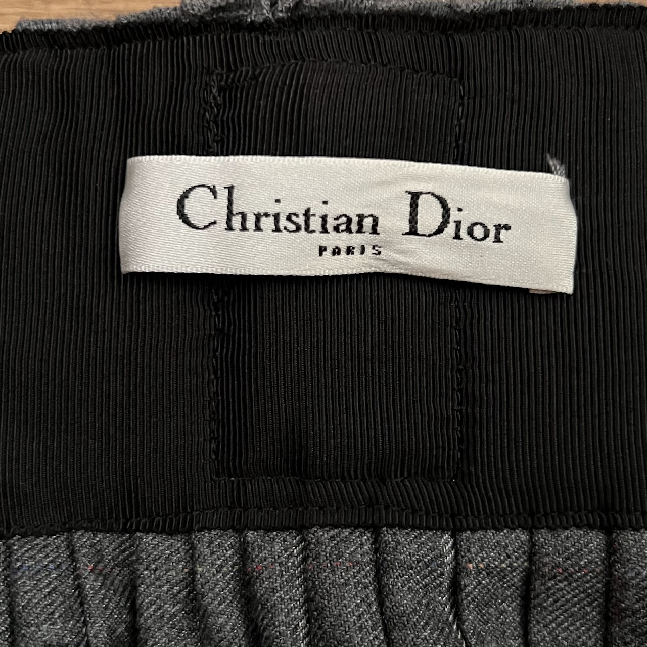 Christian Dior Pleated Plaid Skirt