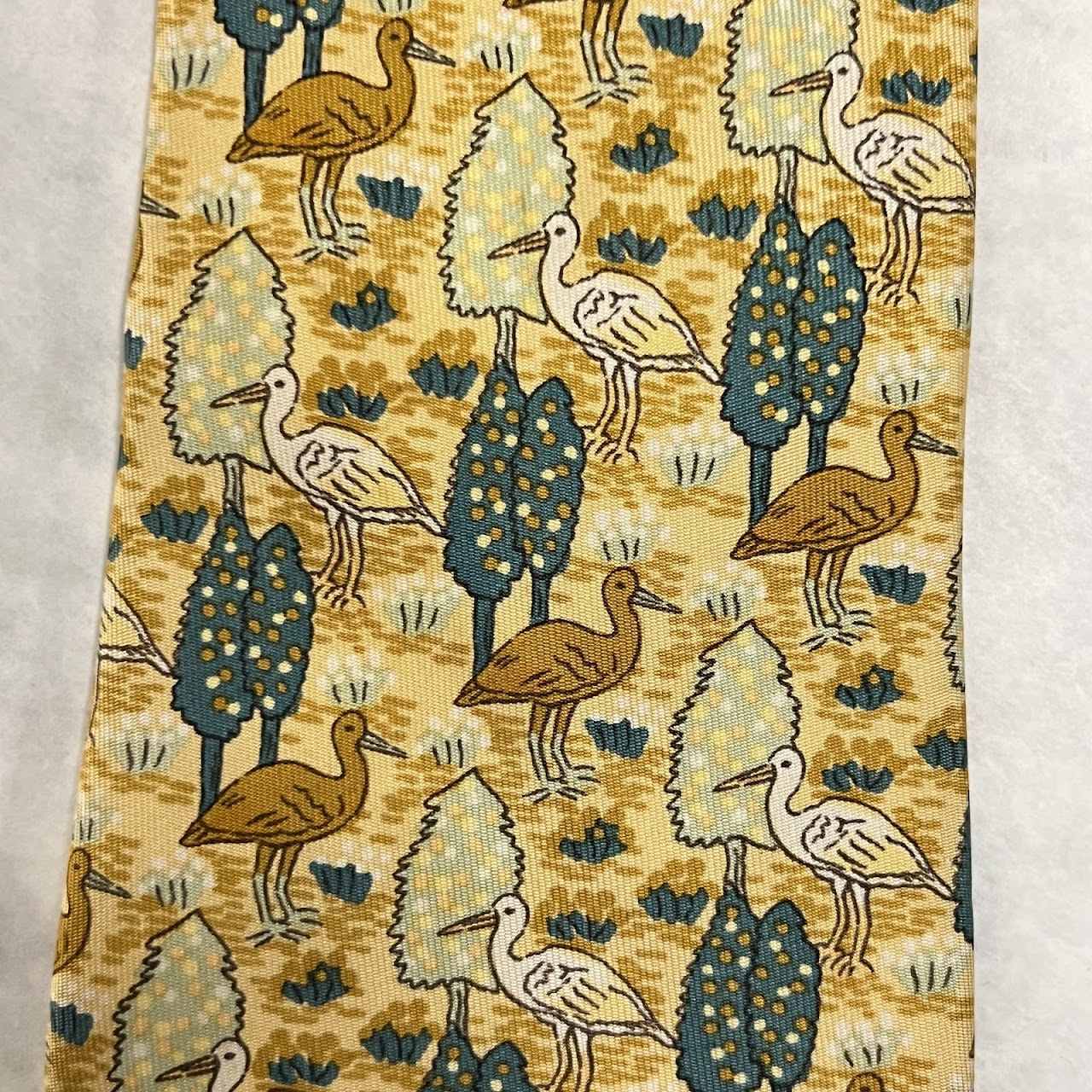 Hermès Stork Patterned Tie