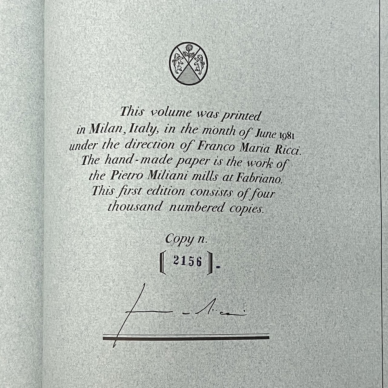 Jorge Luis Borges + Franco Maria Ricci 'The Congress of the World' Signed and limited Edition