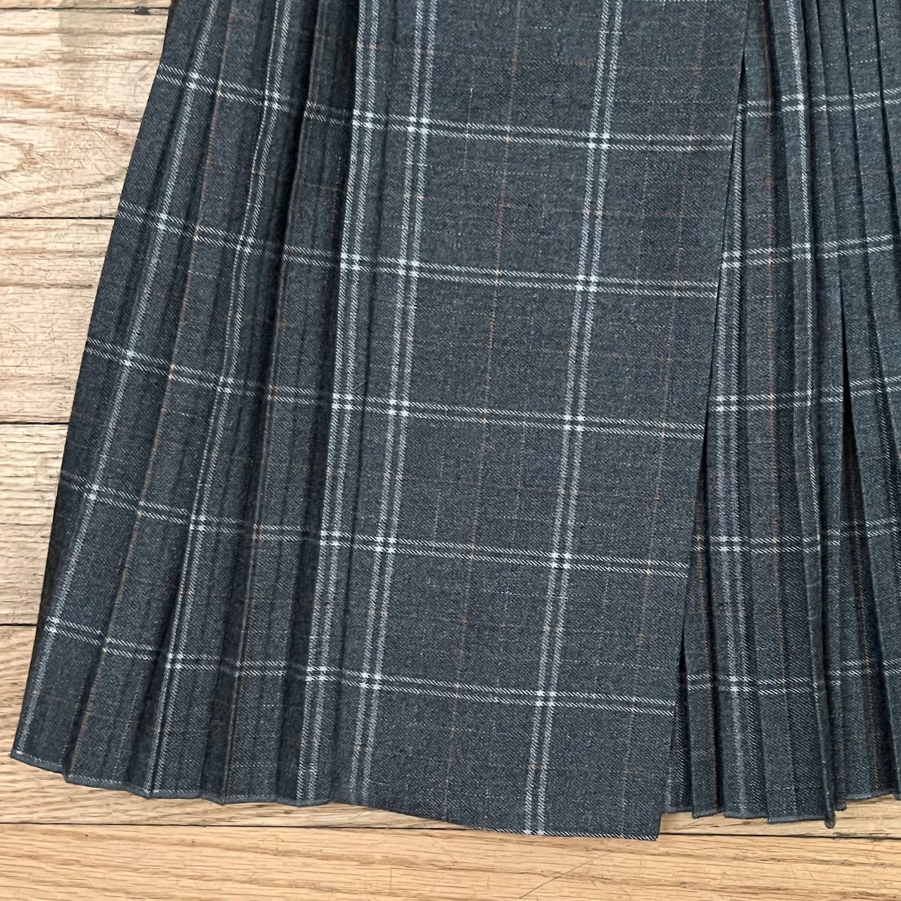 Christian Dior Pleated Plaid Skirt