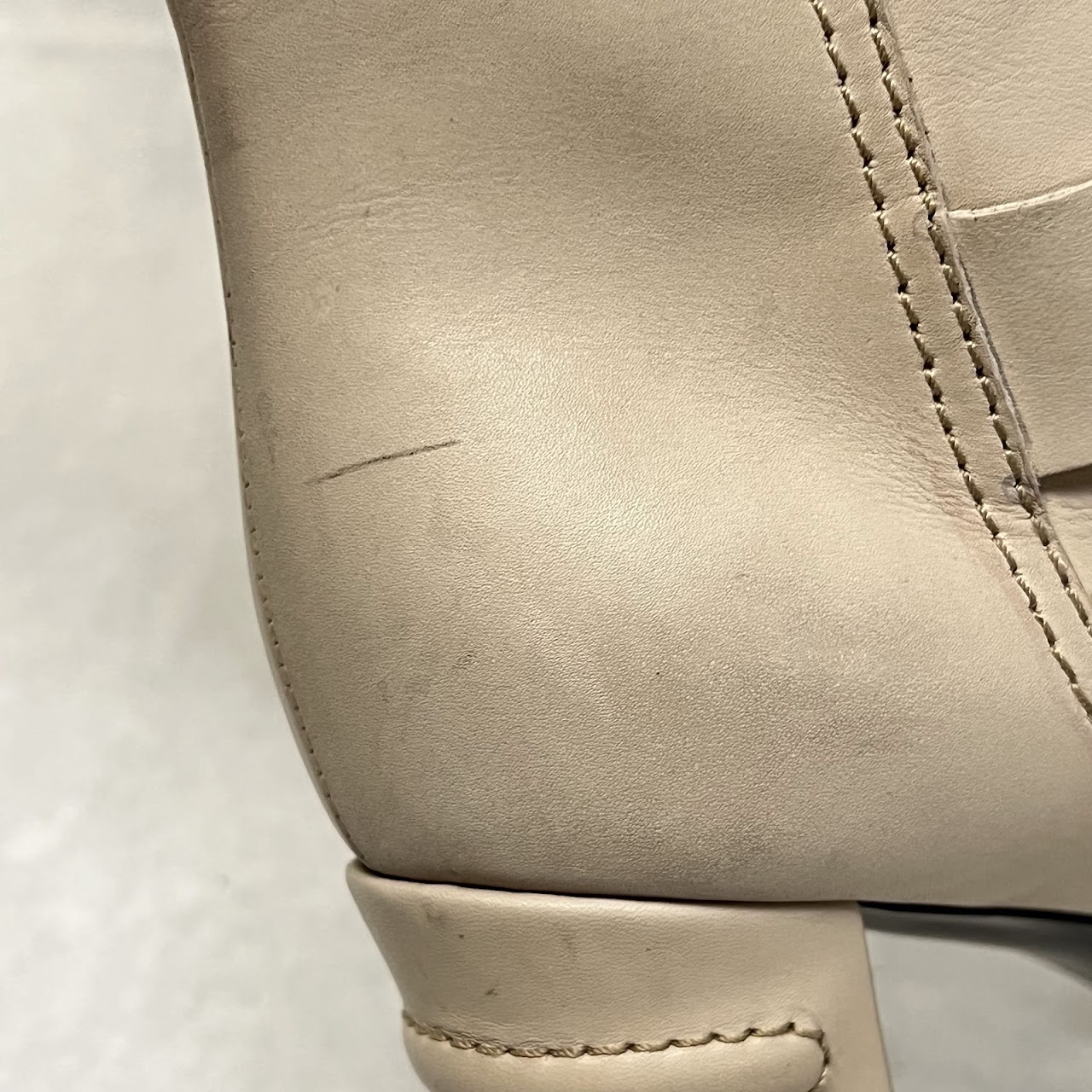 Givenchy Ivory Leather  Boots