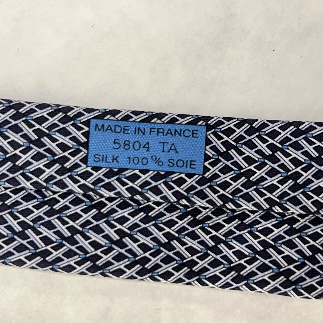 Hermès H-Patterned Skinny Tie