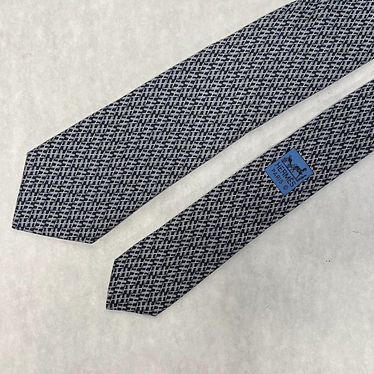 Hermès H-Patterned Skinny Tie