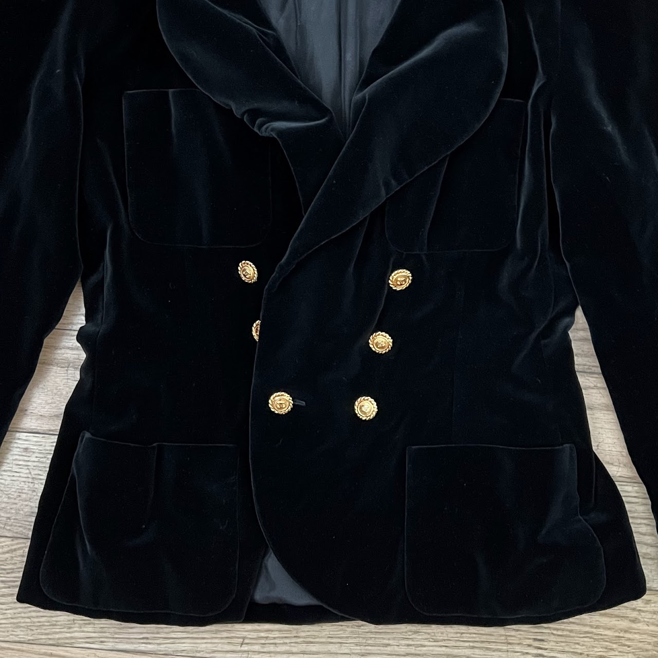 Chanel Boutique Black Velvet Blazer