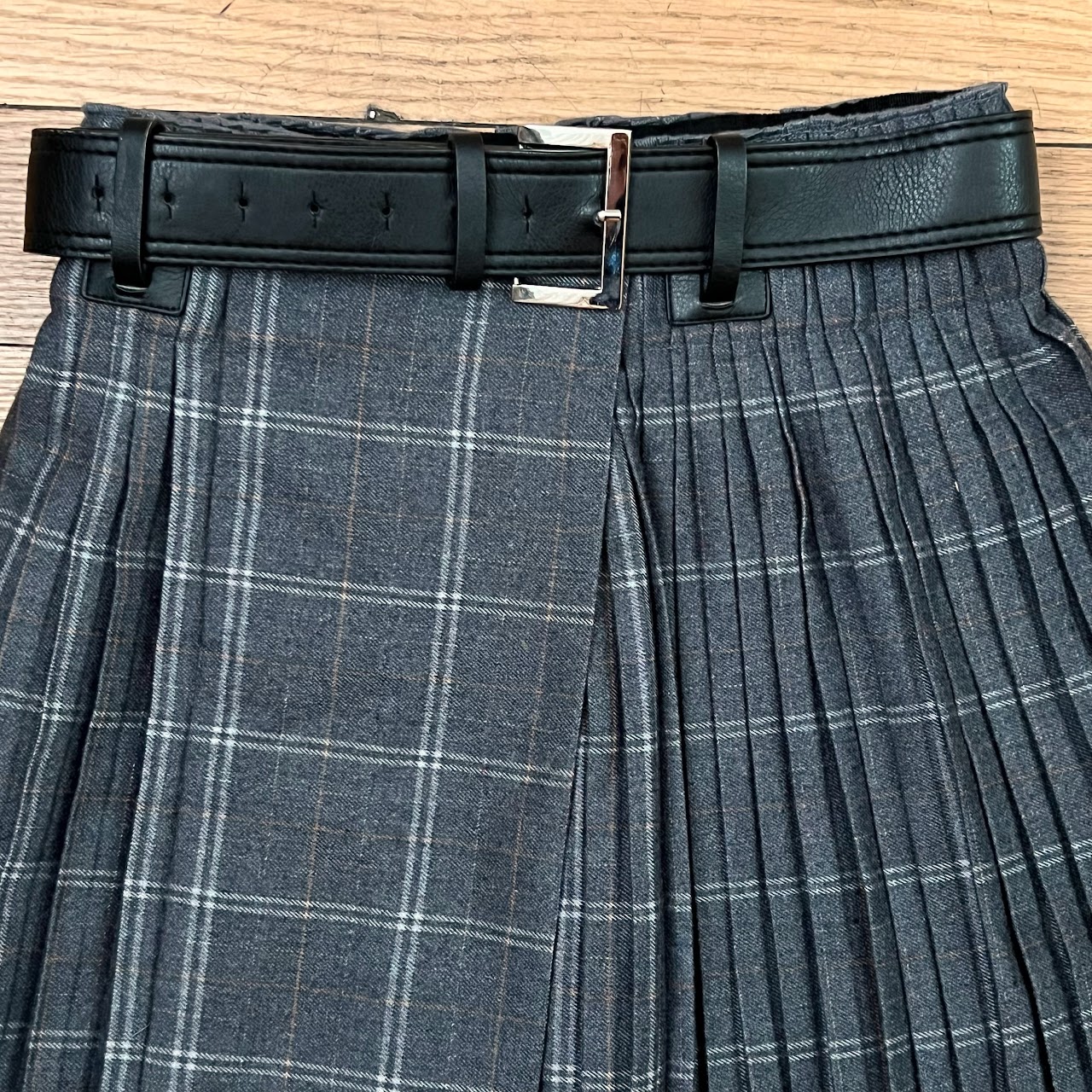 Christian Dior Pleated Plaid Skirt