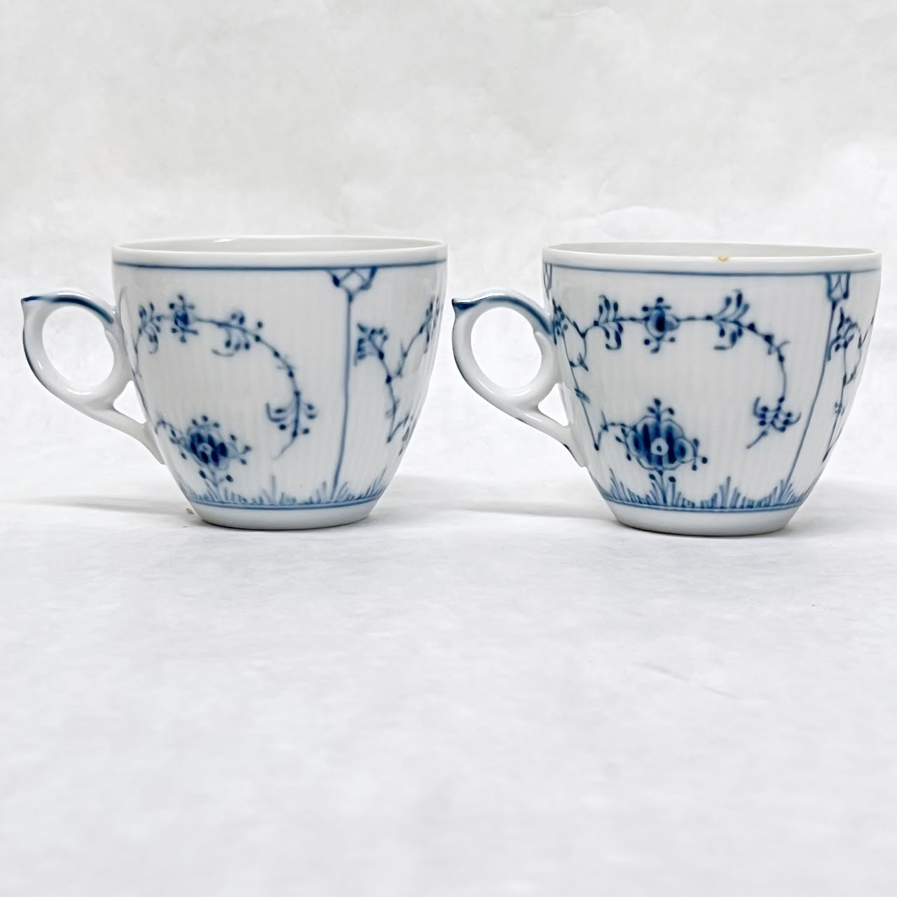 Royal Copenhagen Blue Fluted Plain Small Bowl and Cup Pair