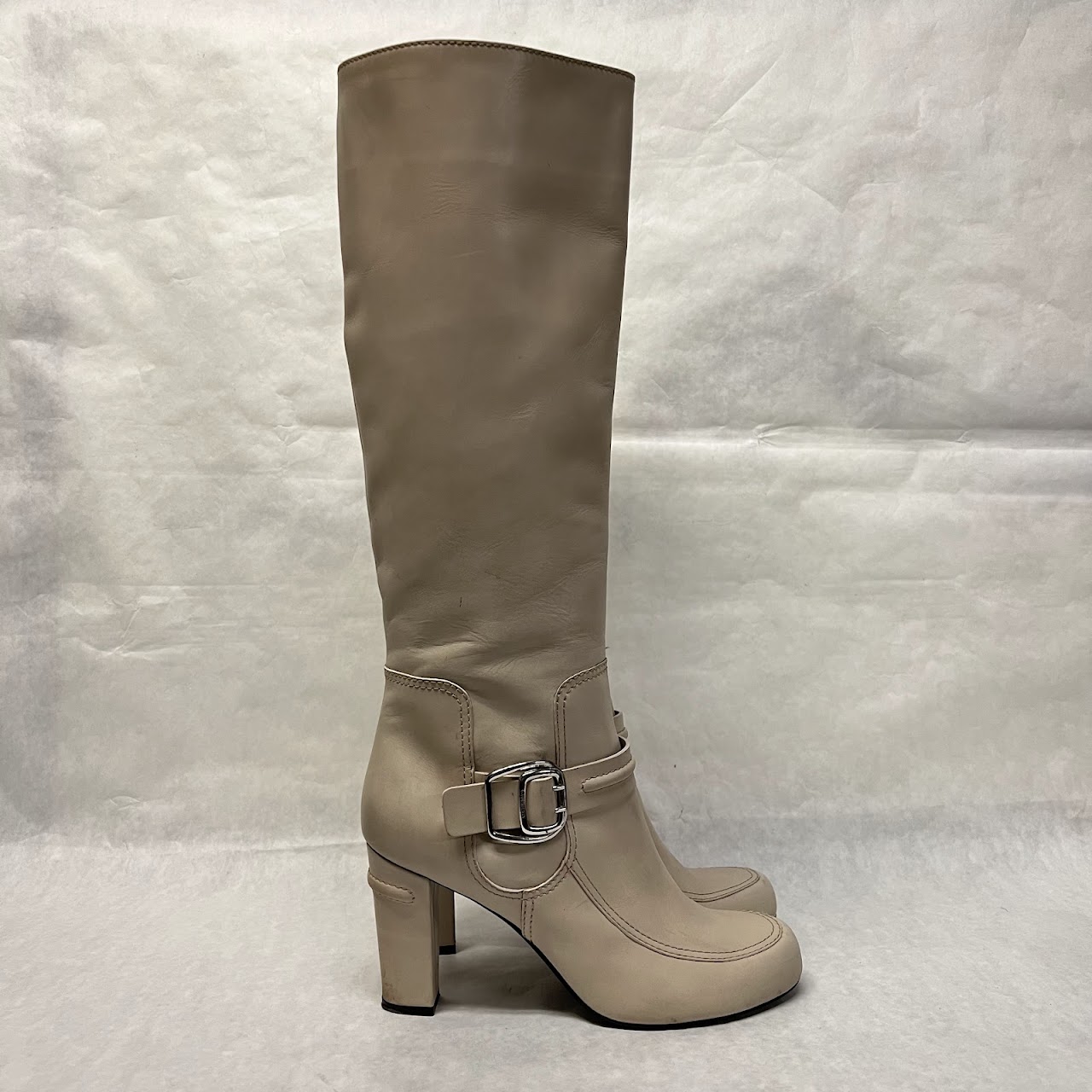 Givenchy Ivory Leather  Boots