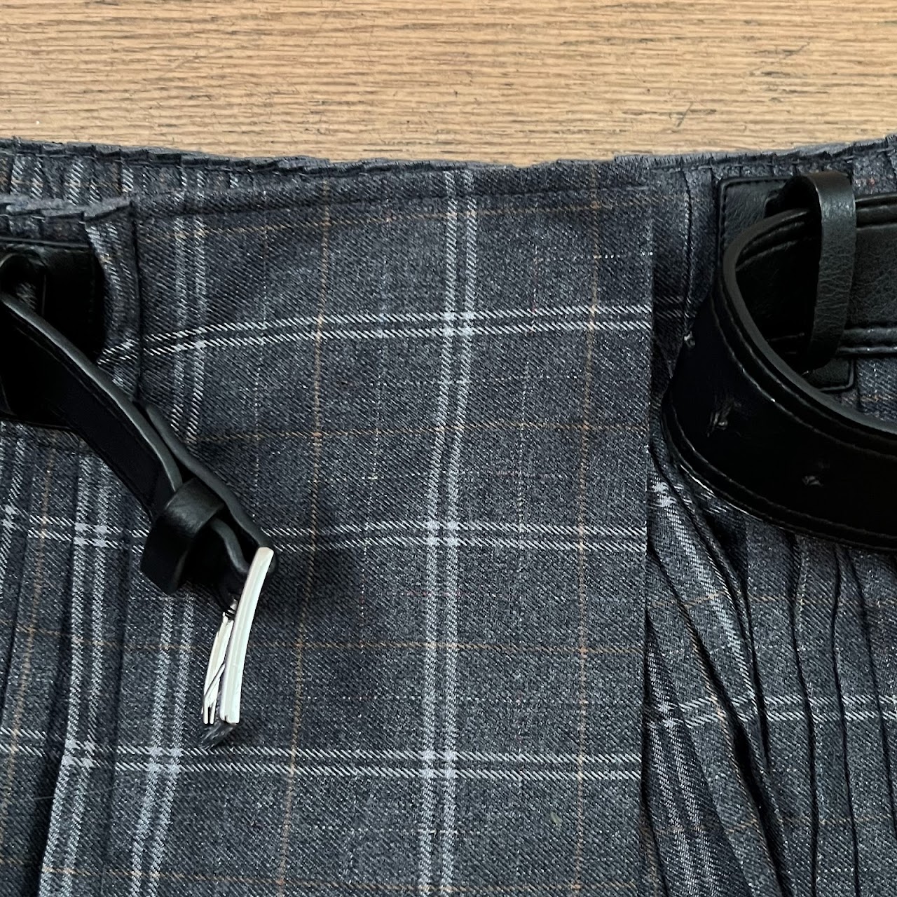 Christian Dior Pleated Plaid Skirt