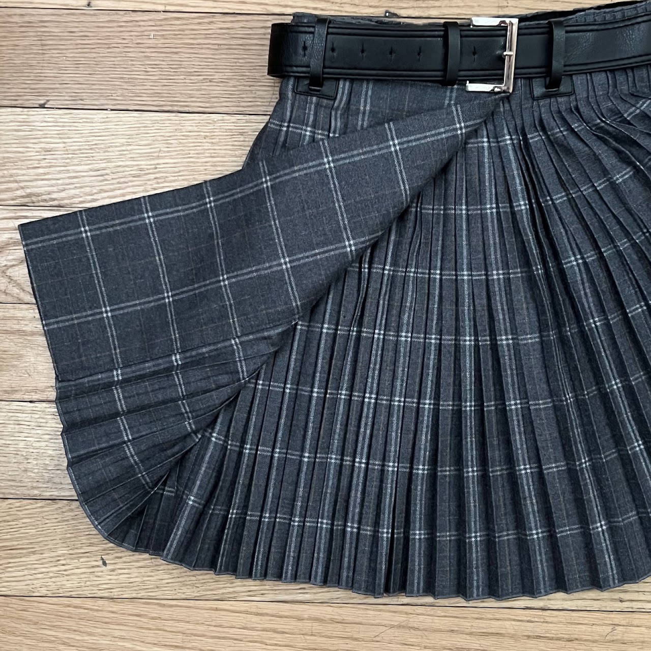 Christian Dior Pleated Plaid Skirt