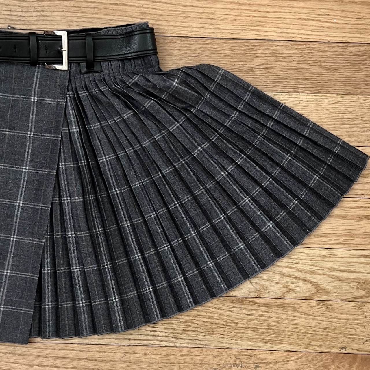 Christian Dior Pleated Plaid Skirt