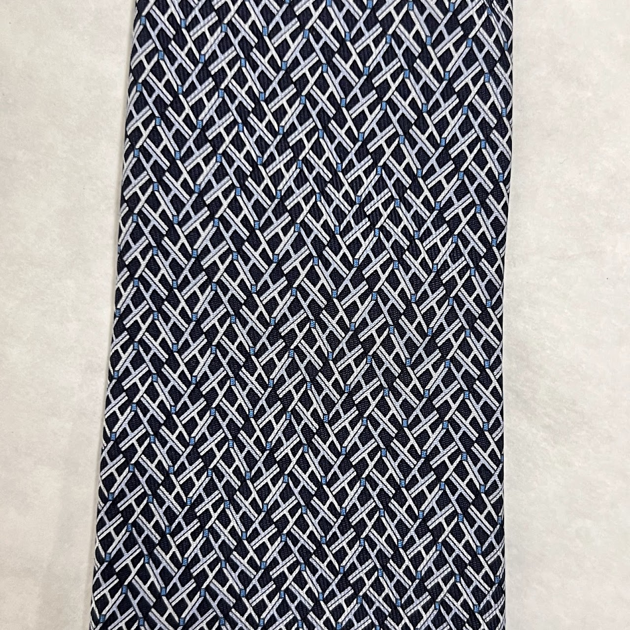 Hermès H-Patterned Skinny Tie