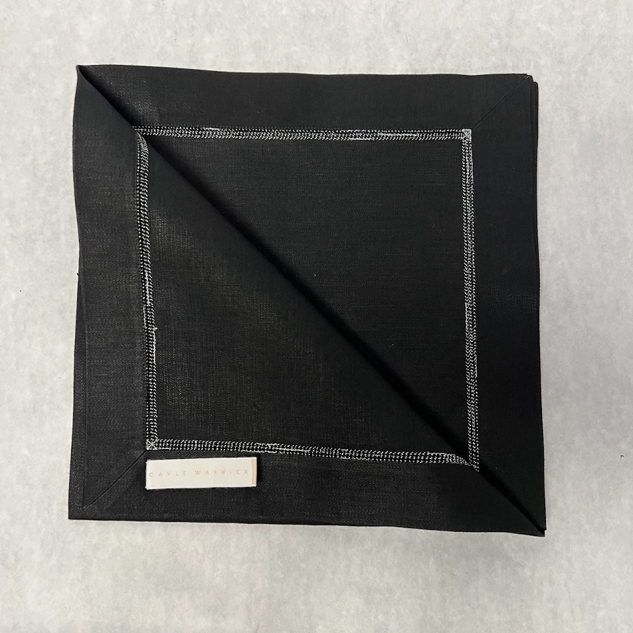 Gayle Warwick NEW Black Linen Napkin Set