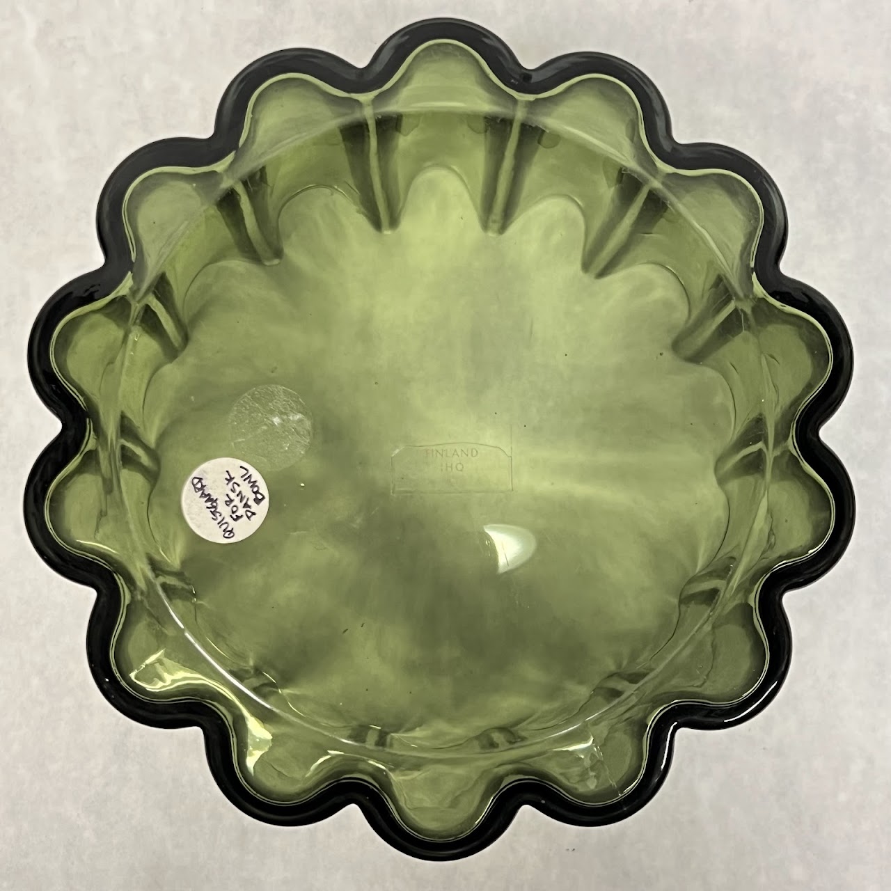 Jens Quistgaard for Dansk Scalloped Green MCM Art Glass Vase