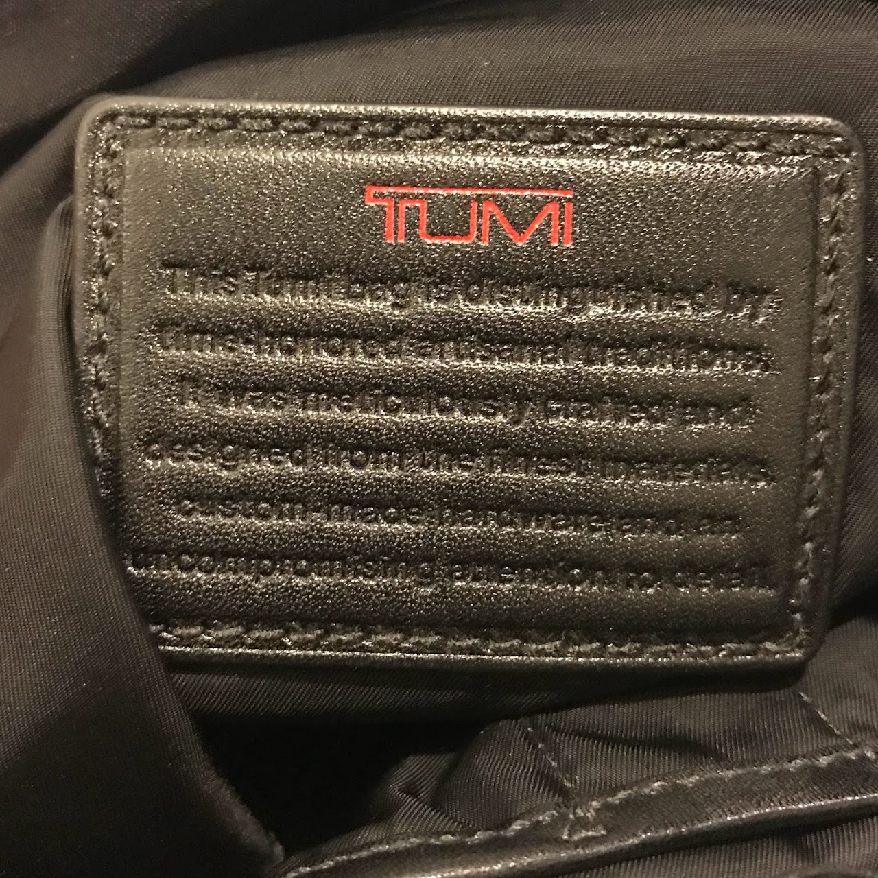 Tumi Black Nylon Travel Backpack