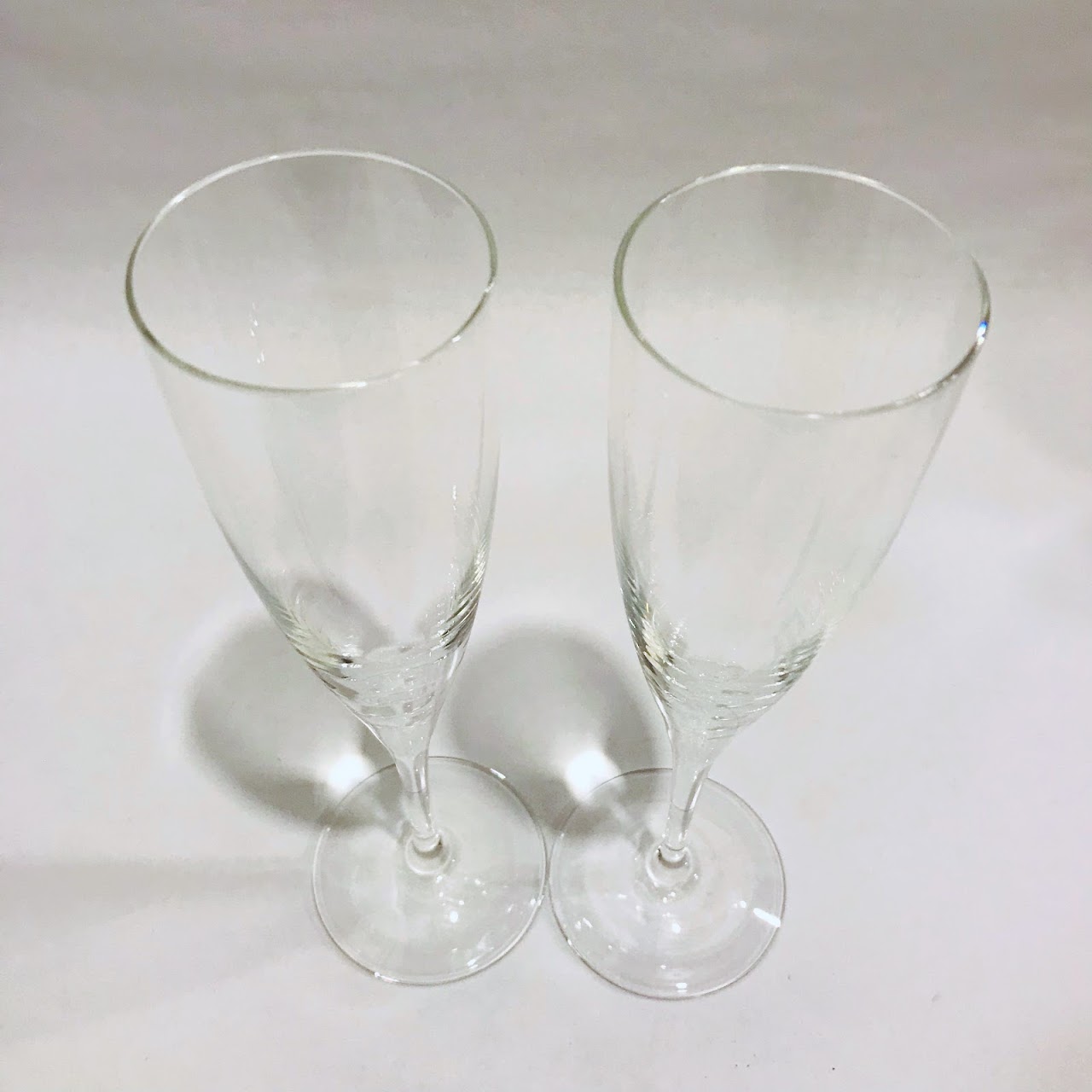 Tiffany & Co. Crystal Champagne Flute Pair