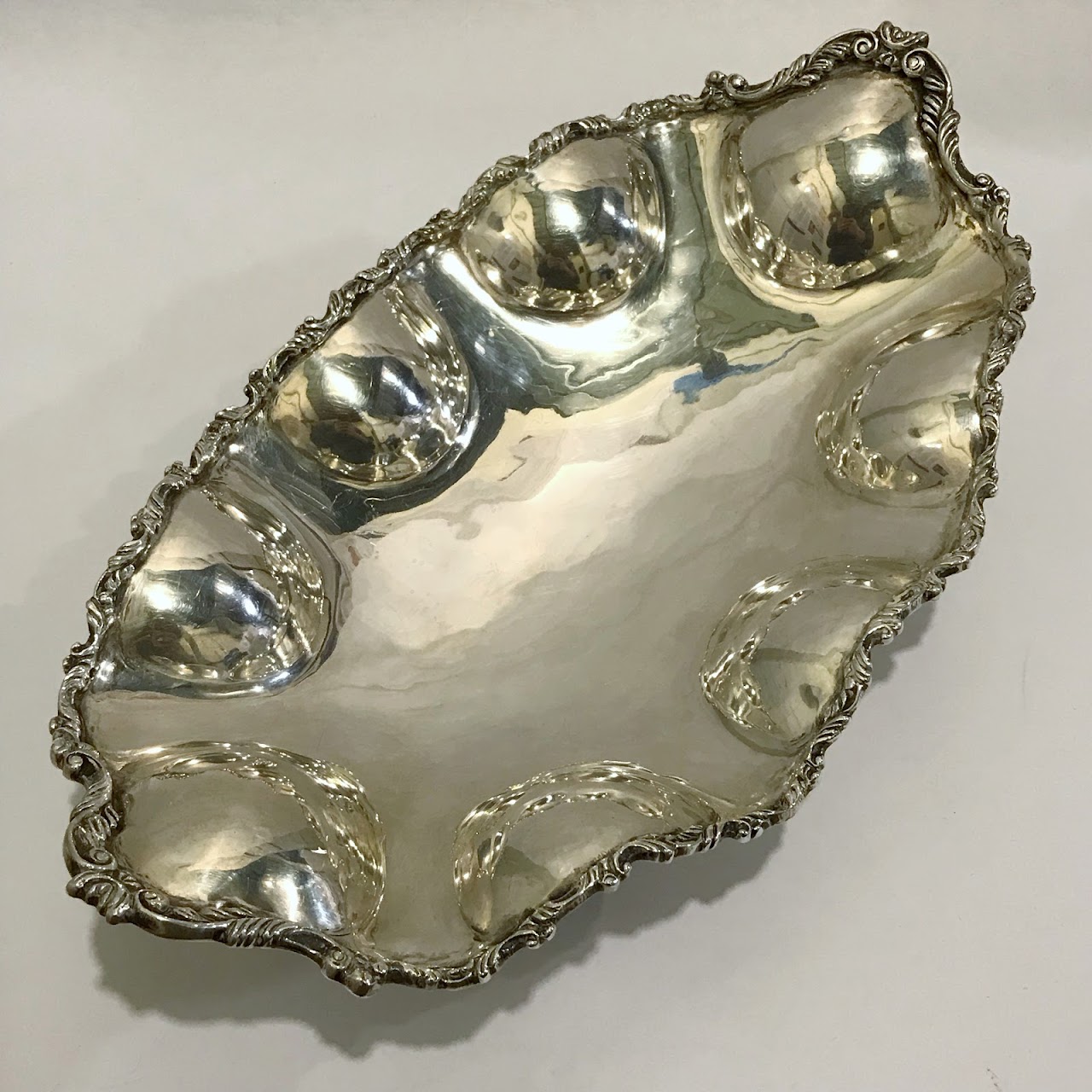 Sterling Silver Heavy Scalloped-Edge Footed Bowl