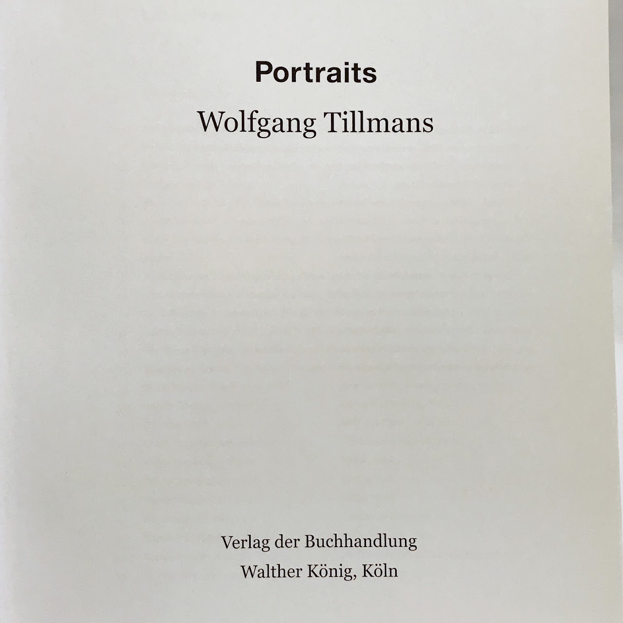 Portraits: Wolfgang Tillmans RARE Book